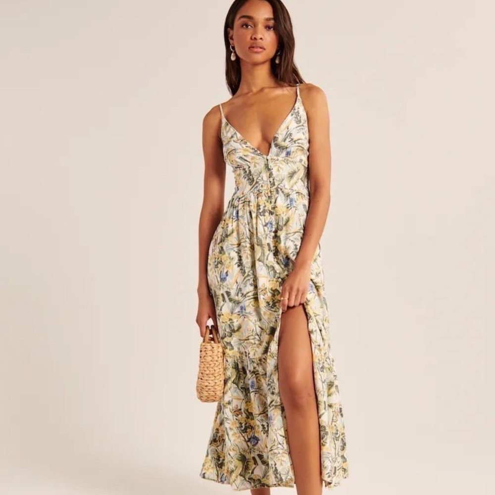 abercombie button through maxi dress